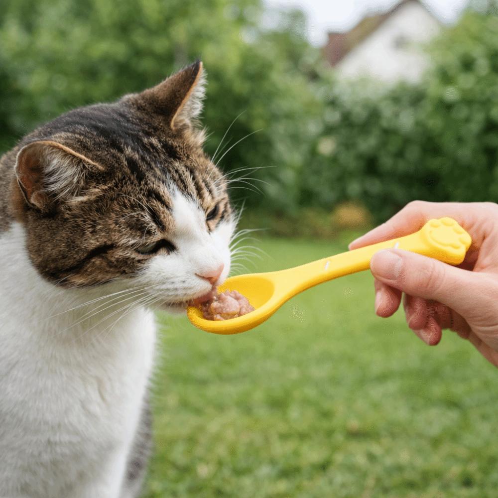 3 Pieces Bite Resistant Pet Canned Spoon Silicone Cat Feeding Scoop Pet Tableware Food Mixing