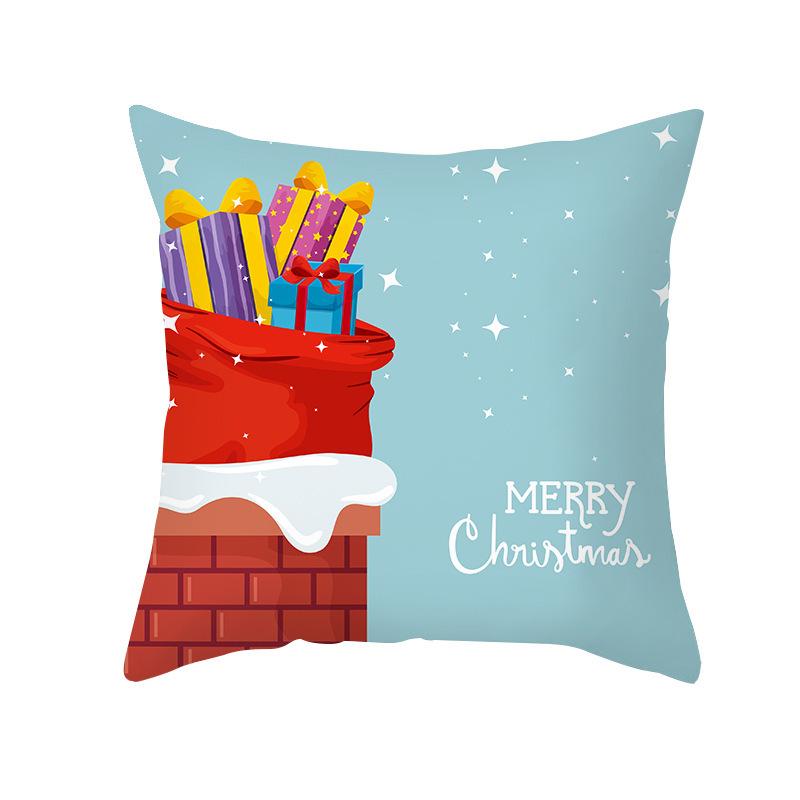 Cartoon Print Christmas Pillow Cover Office Sofa Cushion Pillow Cover Cross-border Home