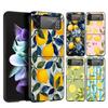 Luxus Handyhülle Für Samsung Galaxy Z Flip 3 4 5 6 Hartes Faltbares PC Für Samsung Z Flip3 Flip4 Flip5 Cover Retro Frucht Zitrone