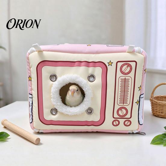 Hanging Bird House TV?Shaped Nest, Plush Warm Parrot Cave Bed, Winter Sleeping Tent Hut for Budgies Cockatiels Small Parrots Cage Decoration