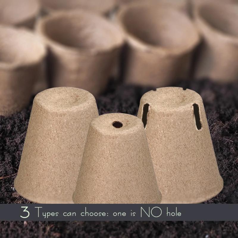 Degradable Paper Pulp Seedling Nursery Pots Eco Friendly Germination Planter Cups For Garden Flowers Herbs Orchard Plant Cultivation