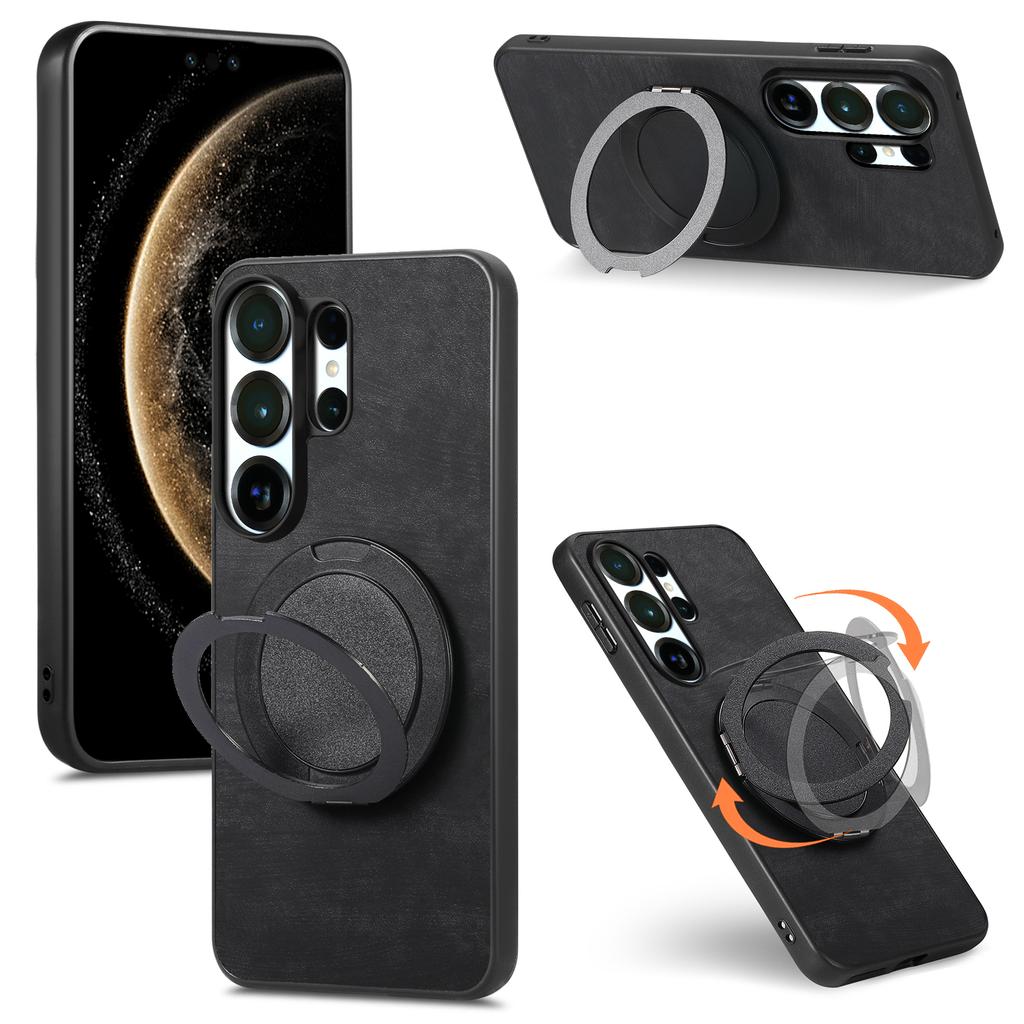 Manetic Bracket Stand Leather Phone Case for Samsung Galaxy S26 S23 S22 S25 S21 Ultra Plus Note20 S23 S24 FE S26 Ultra Cover