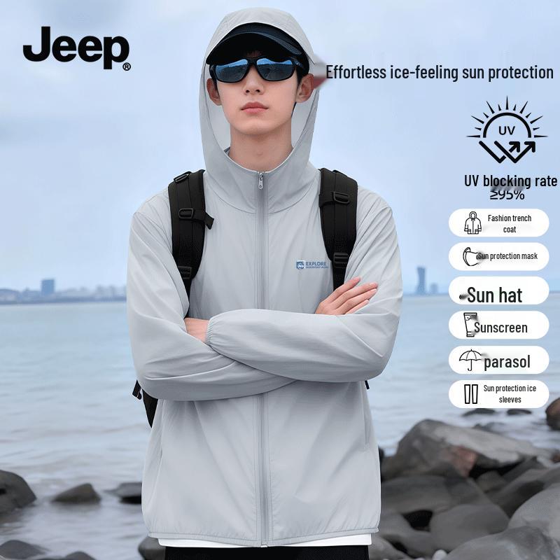 Jeep Men's Quick-Dry Hooded Sun Protection Jacket