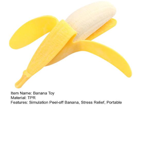 1/2/3Pcs Simulation Peel-off Banana Squeeze Toy Stress Relief Fruit Pinch Sensory Toy Kids Adults Soft TPR Stress Ball Calming Fidget Toy