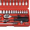 Socket Wrench Auto Repair Tool 1/4 Shank CR V Rotary Bits Wrench Socket Connector Set for Household Automobile 46 Pcs Set