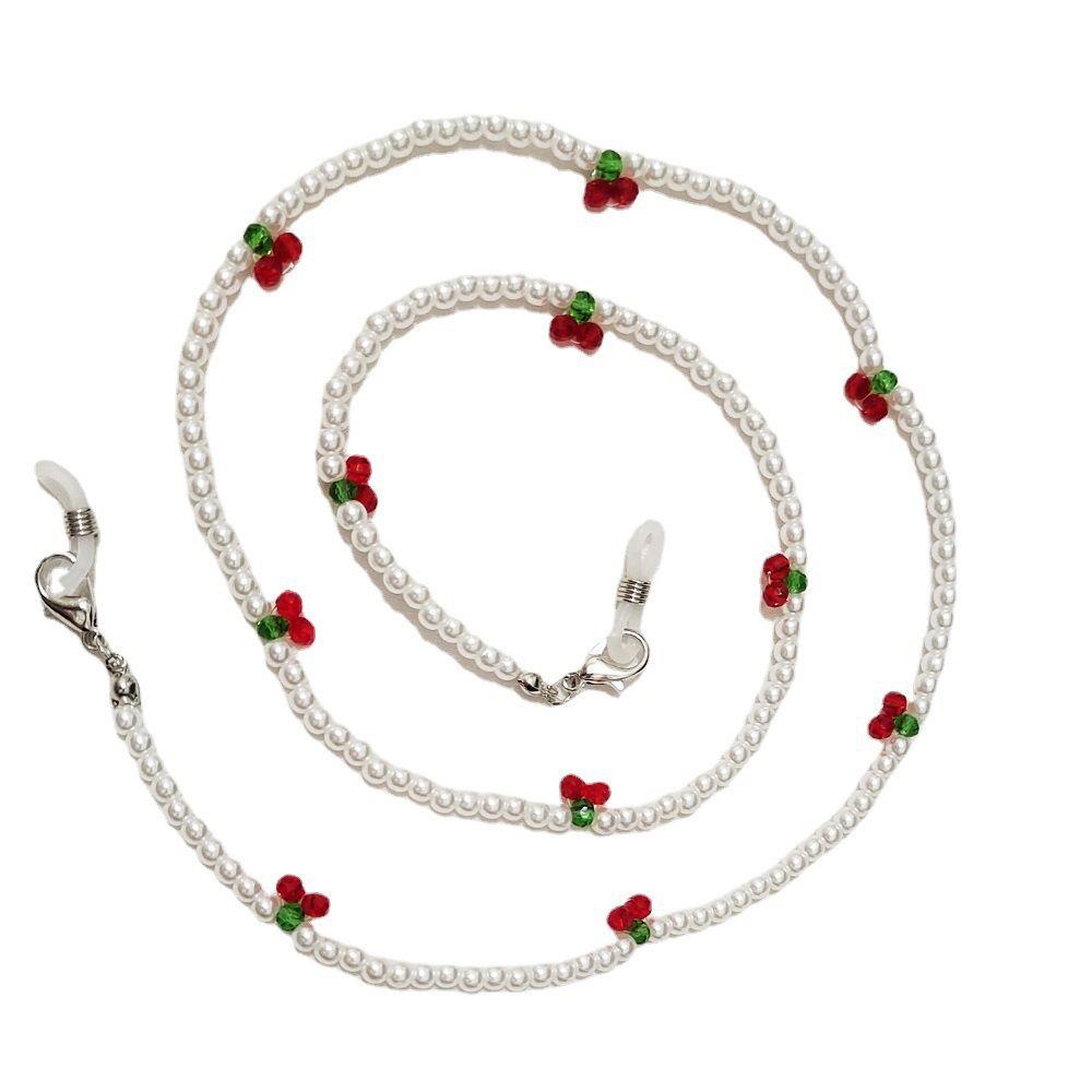 Pearl Bead Anti-lost Face Mask Necklace Mask Cord Holder Acrylic Beaded Chain Crystal Glasses Chain