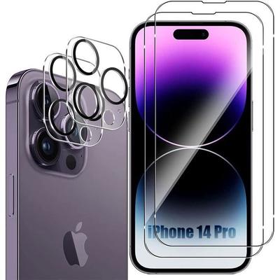 2 Displayschutzgläser und 2 Rückkameraschutz für iPhone 14 Pro (6,1")