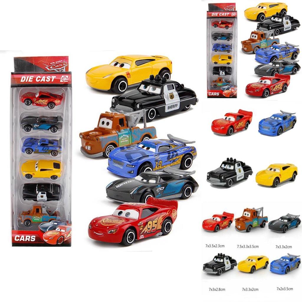Disney Pixar Cars Lightning Mcqueen Racer Model Car Kids Toy Collection Set 6pcs Classic Cars