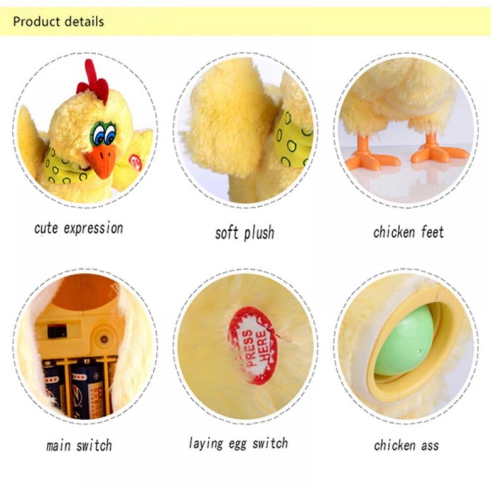 Plush Chicken Doll Electric Musical Dancing Chicken Laying Egg Hen Toy Singing Dancing Chicken Toys
