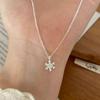 Gold-Plated Nickel Silver Snowflake Necklace for Women - Elegant Design with High-End Feel