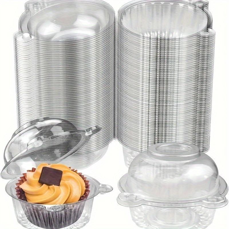 50 PCS Super Value Transparent Plastic Cake Boxes With Lids - Perfect For Muffins, Mousse, Pastries And Sandwiches For Parties