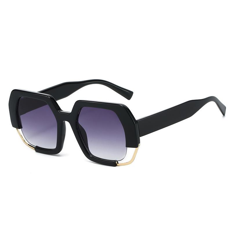 Retro Leopard Print Gradient Oval Sunglasses for Men Women Hollow Frame UV400 Protection Anti UV Design