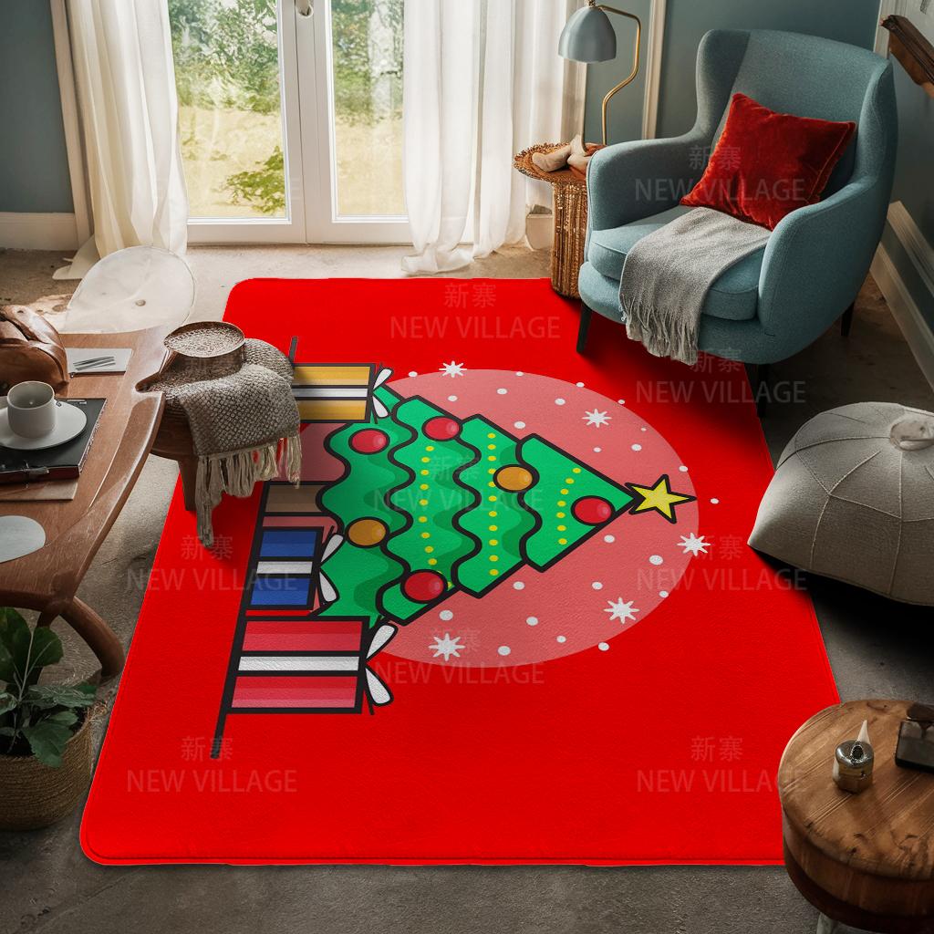 House Entrance Carpet Home Door Mat Living Room Bath Foot Bathroom Non-slip Water Absorption Rugs Bath Merry Christmas Winter