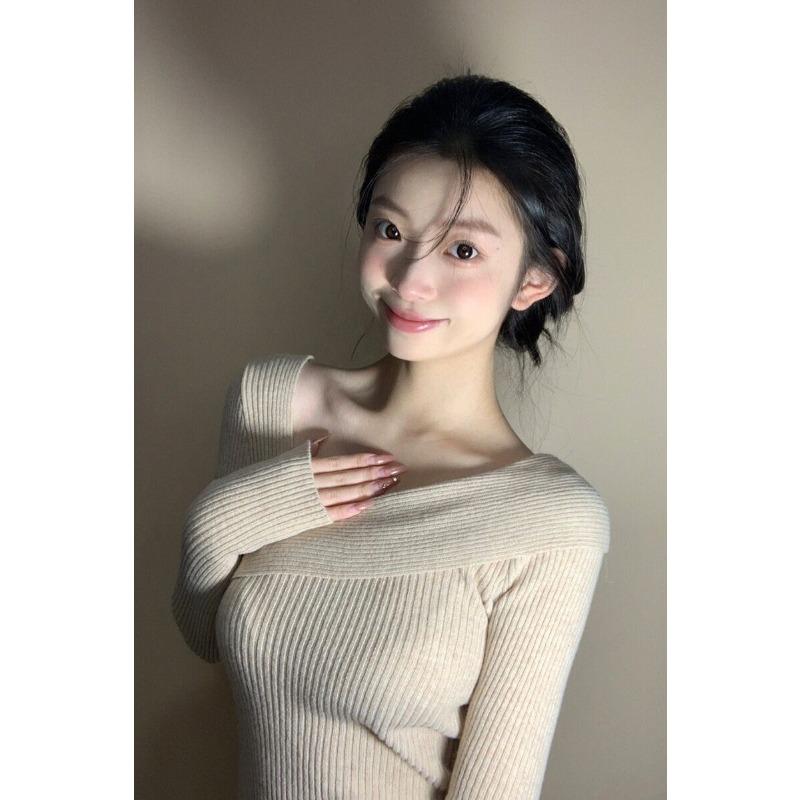 Sweet and Gentle Knitted High-end Retro Dress Niche Design Slim and Thin Temperament Romantic