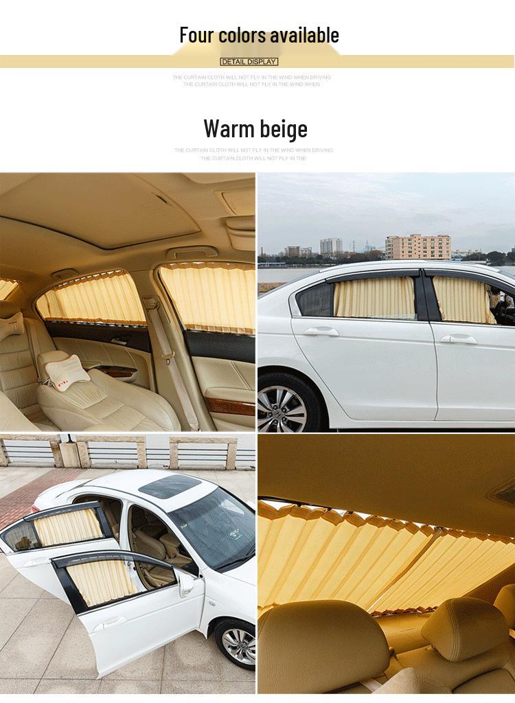 Blackout Car Sunshade Curtains for Privacy and Sun Protection, Up and Down Track Partition