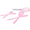 Cooking Spatula Set Silicone Baking Scraper Heat Resistant   Kitchen Utensil(Pink )