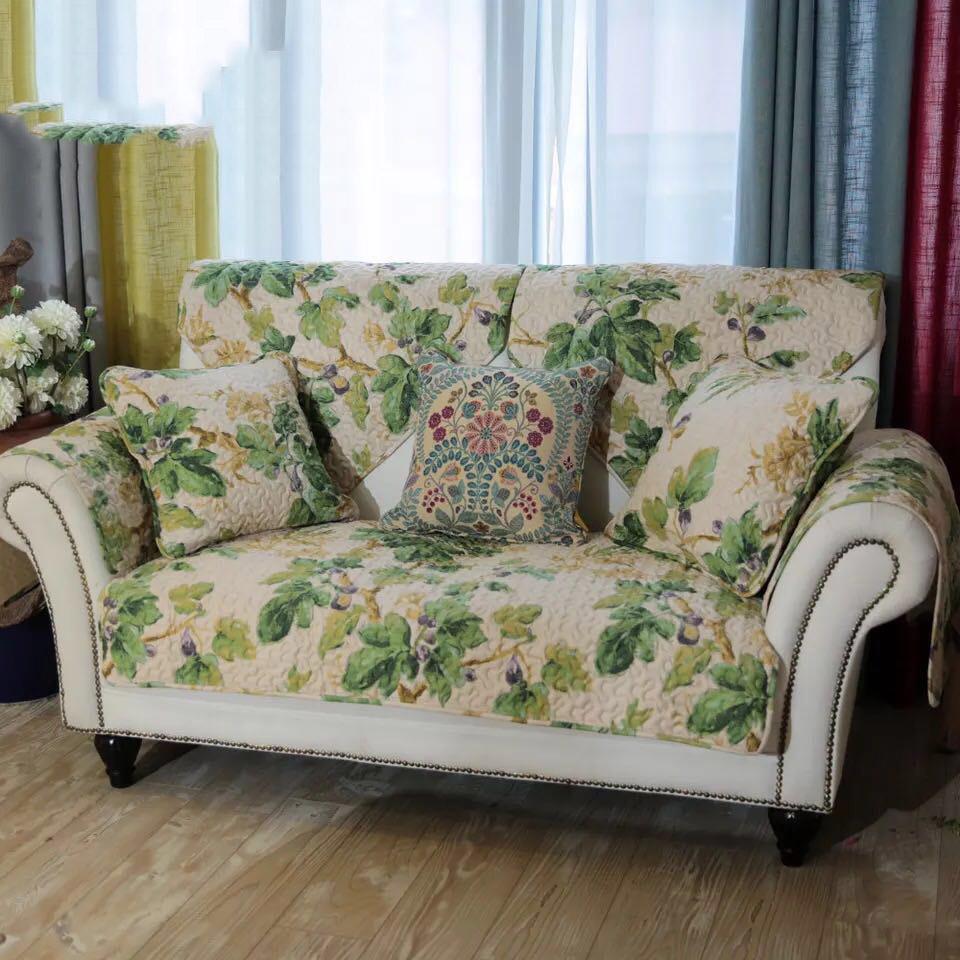 Pure Cotton Sofa Cover Retro Sofa Towel Thick Slipcover Non-slip Sofa Couch Cover Corner Towel Mats