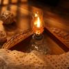 2 Pieces Christmas Chamber Oil Lamp, Vintage Glass Clear Kerosene Lamp Indoor Decorative Hurricane Lantern Small Oil Lantern for Thanksgiving Tabletop