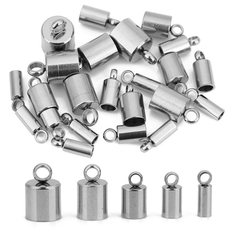 

20pcs PVD Never Fade Stainless Steel Clasps Hooks For 2 3 4 5 6 mm Cord Necklace End Connectors Bracelet Findings Jewelry Making Hole 2mm