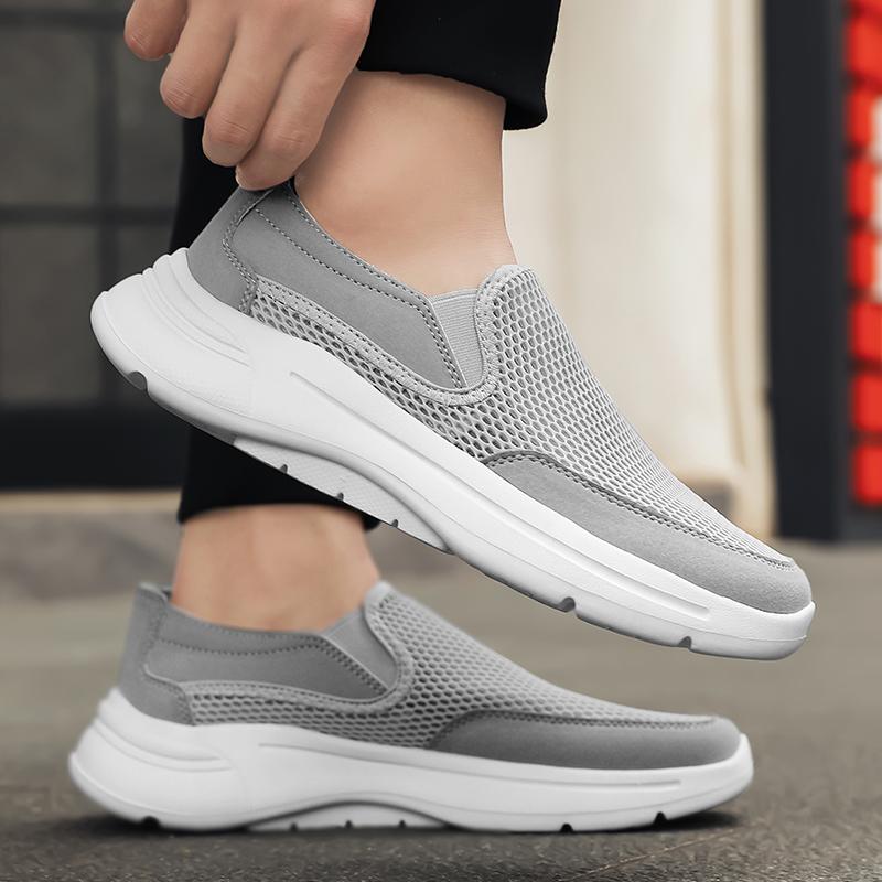 Men's Slip-On Mesh Breathable Lightweight Versatile Walking Casual Sports Shoes Easy to Wear Comfortable All-Day Footwear