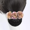 Women Hair Bun Cover Net Snood Hairnet Bow Barrette French Hair Clip Bow Ribbon Flower Hair Accessories For Banks Hotels Staff
