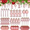 36 Pcs Christmas Candy Cane Ornament Christmas Tree Hanging Decorations With Rope Shatterproof Tree Ornament (Rose Gold)