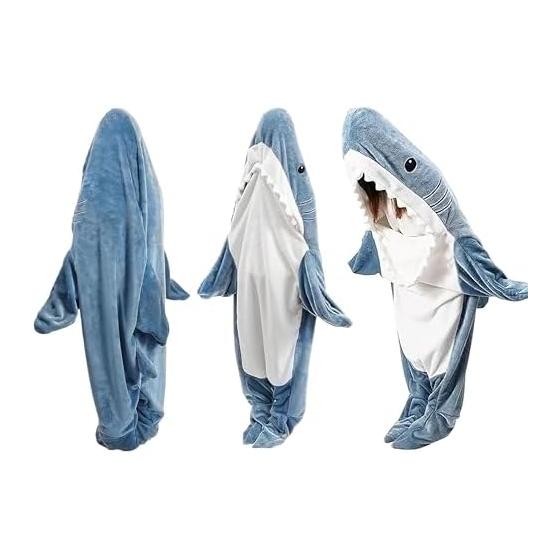 [GOKEI] Shark Sleeping Bag, Sleeping Bag, Kigurumi, Pajamas, Warm Flannel, Shark Blanket, Shark Blanket, Room Wear, Kigurumi, For Children, Adults,