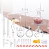 Lab Distillation Kit, 3.3 Boro Lab Glassware Distillation Kit with 24, 40 Joint, 1000ml Essential Oil Distillation Apparatus Kit, 29 Pcs Set of