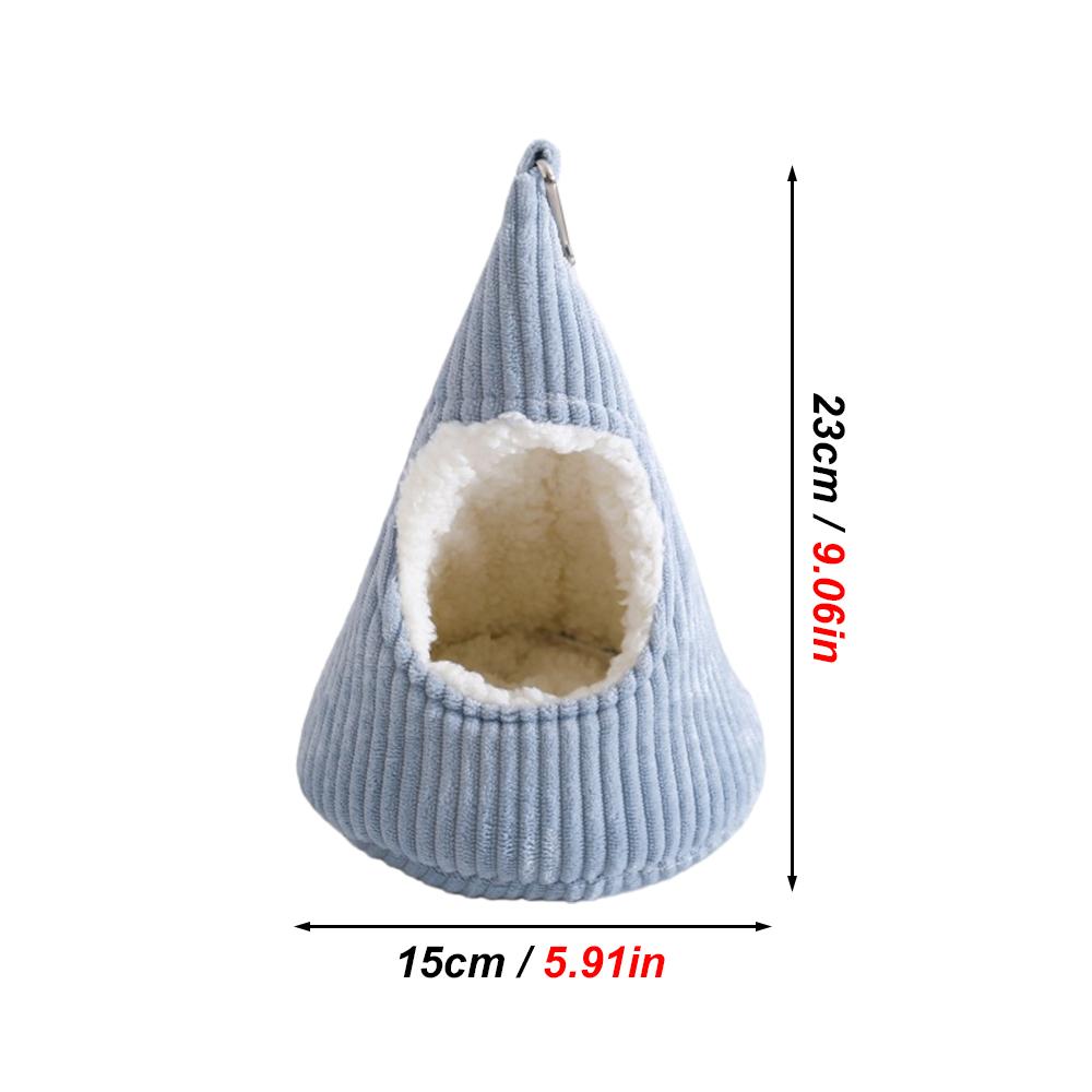 1PC Winter Warm Hangable Triangular Windproof Fleece-Lined Thickened Hanging Bed for Small Animals Pet Parrot Hamster Hide House