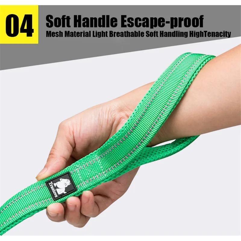 Soft Reflective Nylon Mesh Padded Dog Leash TLL2112 200cm Pet Walking Training Lead for Puppy Dogs Cats 11 Colors