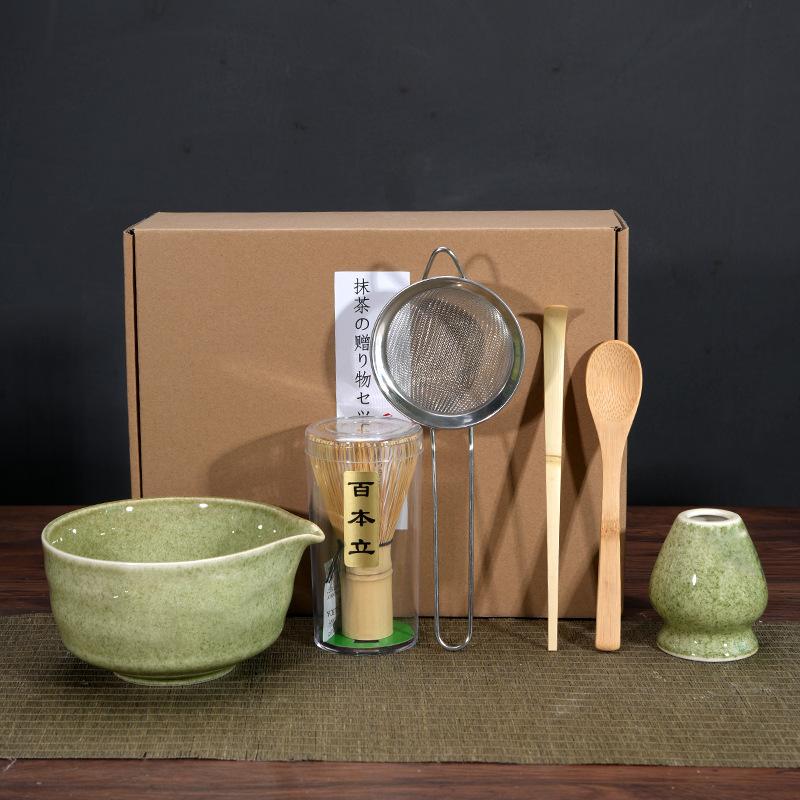 4Pcs Whisk Set Elegant Matcha Tea Set Reusable Matcha Making with Ceramic Matcha Bowl Whisk Holder for Tea Lovers
