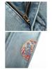 2024 Herbst Damen High-Waist Bestickte Weitbeinjeans
