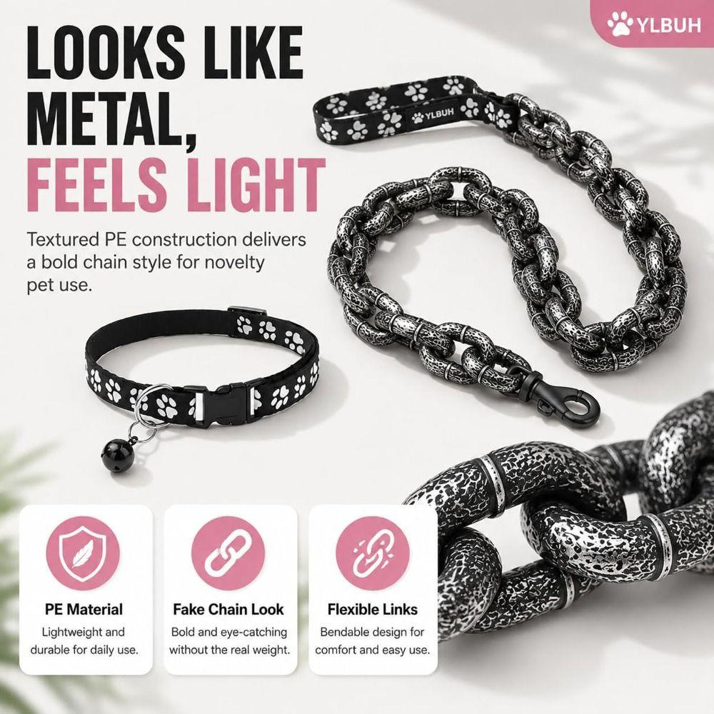 Lightweight Fake Chain Leash Funny Photo Prop Leash Novelty Dog Leash Prop Puppy Walking