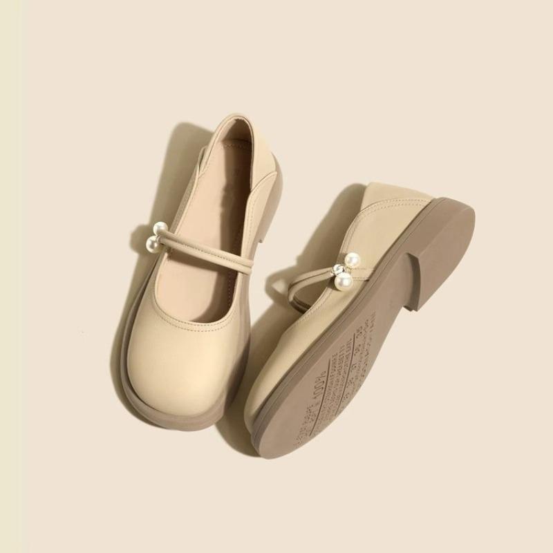 Autumn soft-soled Mary Jane small leather shoes women's new single shoes pearl fairy gentle shoes