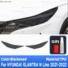 2 Pcs Performance Car Headlight Protective Film Front Light Black TPU Sticker For HYUNDAI ELANTRA N Line - Accessories