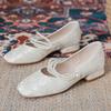 Fashion Low Heel Elegant Ladies Pumps Women's Shoes Square Toe Pearl Heels Mary Jane Gothic Japanese Style Lolita Quick Delivery Slip On