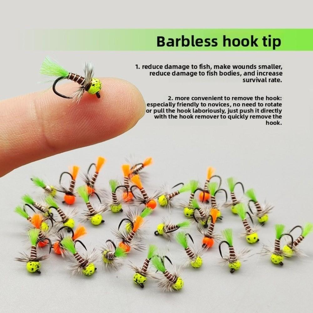 5 Stück Set Schnell sinkende Jigfliege Offset Wolfram Perdigon Fliege Euro Nymphe Forellenangeln