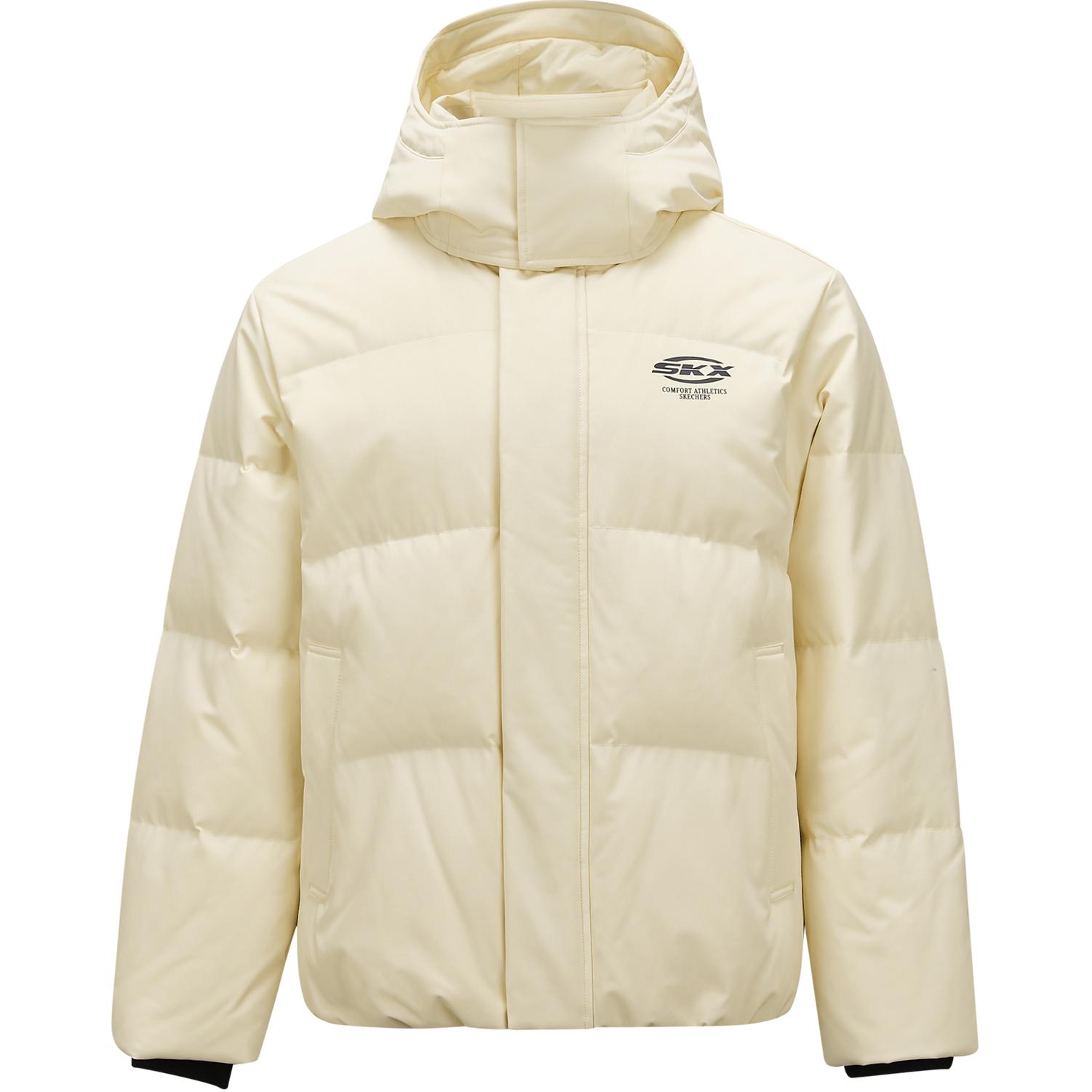 Skechers Skx Classic Sports Series Loose Comfortable Zipper Woven Down Jacket Unisex Outerwear Pearl-Beige P424U042-034H XS