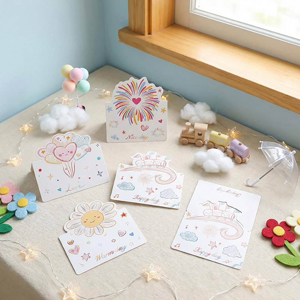 6 Pieces Valentine's Day Bouquet Greeting Cards Ins Flower Folding Greeting Cards Mother's Small Cards