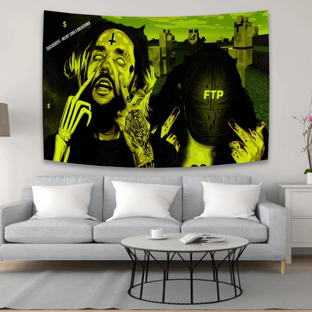 European and American Hip-Hop Artist Tapestry Wall Decoration Aesthetic Dormitory Backdrop Youth Room Decor Hanging Cloth