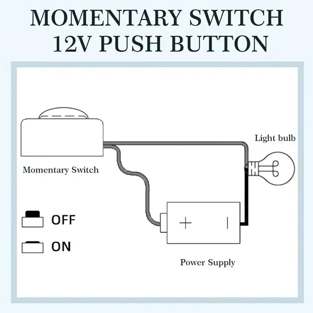 QXNY Momentary Push Button On Off Switch Black Plastic 12V 24V Car Alarm Button DIY Flashlight Surface Mount Mini Button Switch