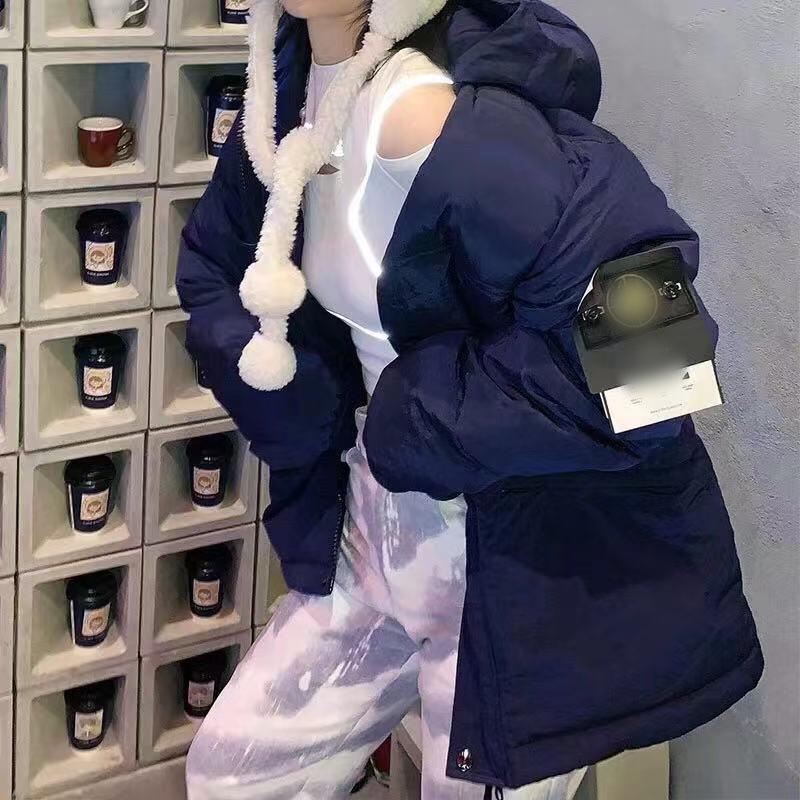 Stone D Winter Kapuzenjacke aus dicker Baumwolle - Colorblock Design für Damen & Herren