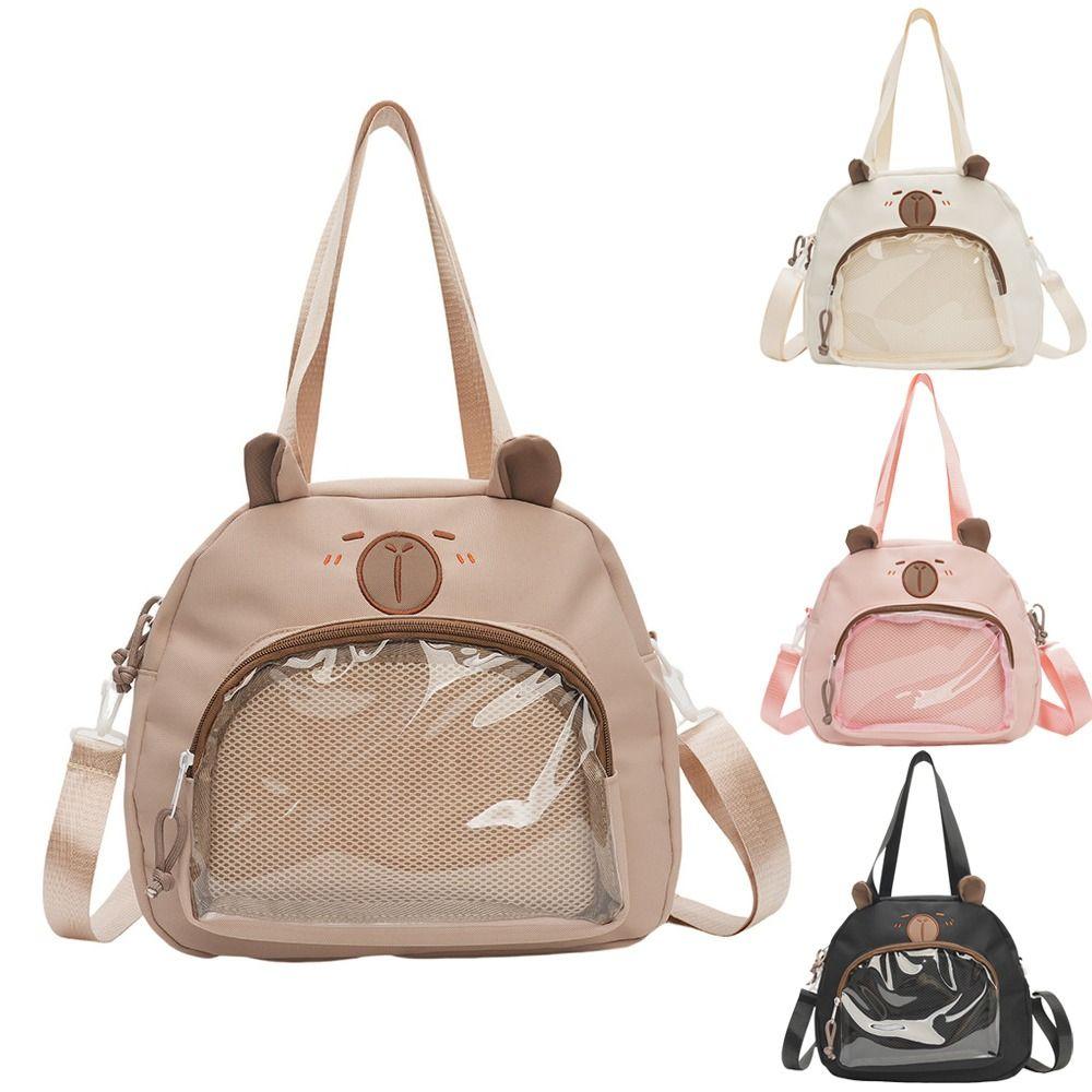 

Водонепроникний рюкзак для зберігання Cute Capybara School Bags Kawaii JK Tote Bag for Girls чорний