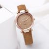 Women Casual Watch Rhinestone Round Dial Faux Leather Strap Ladies Business Formal Dress Quartz Wristwatch Fashion Jewelry Accessory Birthday Gift