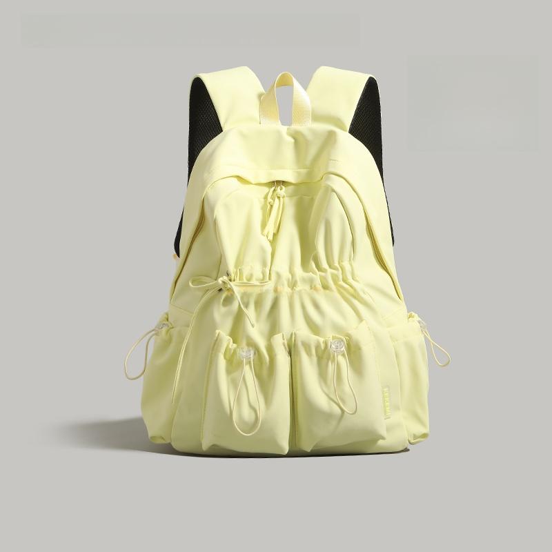 Drawstring Lace-up Bow Mochilas Mujer Student Mochila High Capacity Bag Daily Using Zipper Bolsas 2026 New Youth Backpack