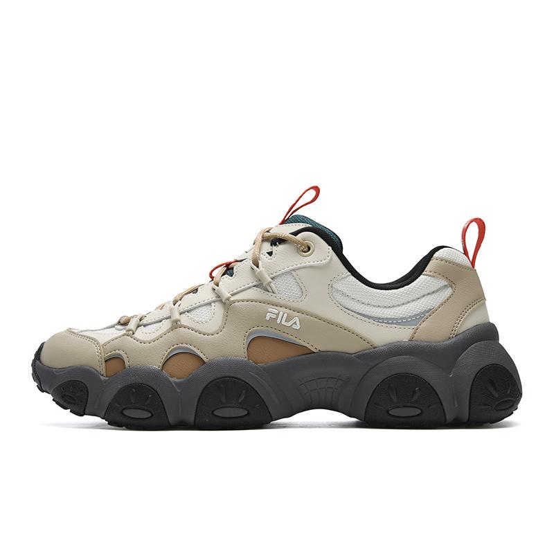 FILA FLUID 7 Cushioning Abrasion Resistant Lightweight Height Increasing Low top Chunky Sneakers Men s White Brown F12M612103FAS 41