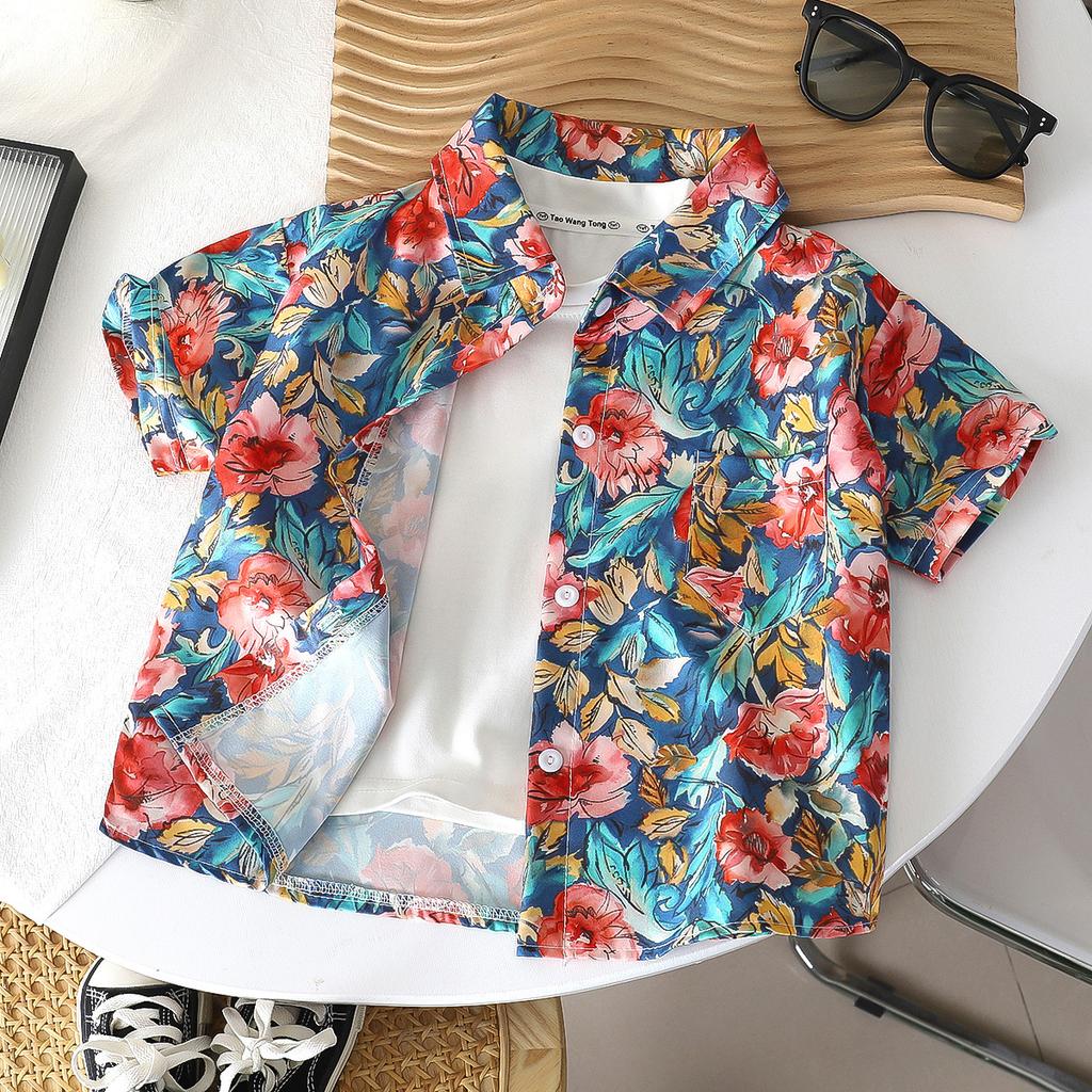 Kids Casual Short Sleeve Shirt For Boys And Girls Children Summer Daily Top