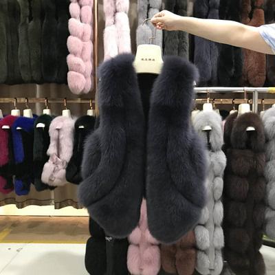 Popular women's clothing imitation fur vest women's medium and long women's fishtail fox fur jacket Mao Mao vest