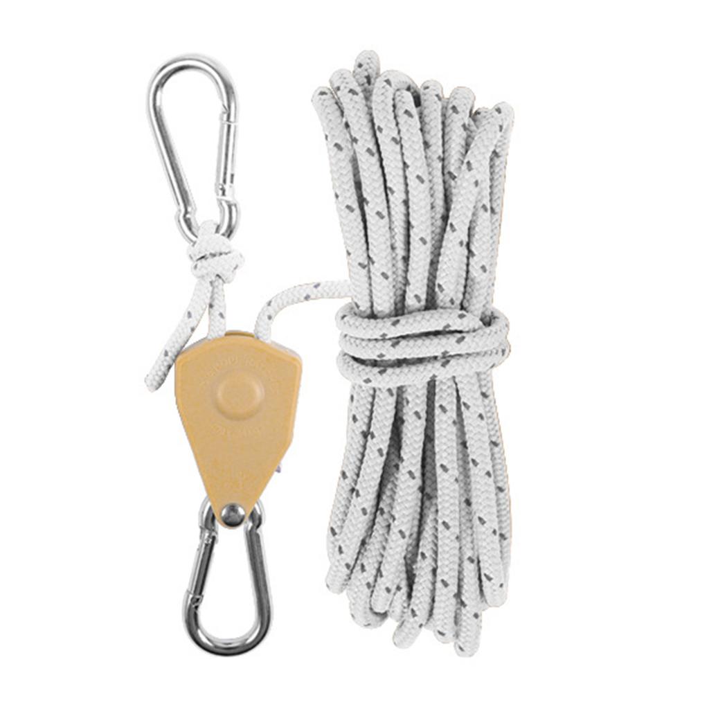 Tent Rope Hanger Adjusted Internal Gear Ratchets Liftings Pulleys Lanyards Plant Growth Tent Lanyards with Carabiner