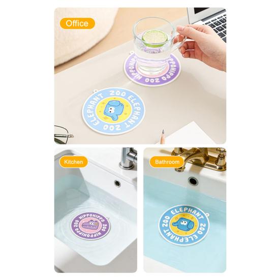 Cartoon Animal Pattern Floor Drain Cover Anti-Odor Sealed Design Waterproof Floor Drain Cover Sewer Accessories